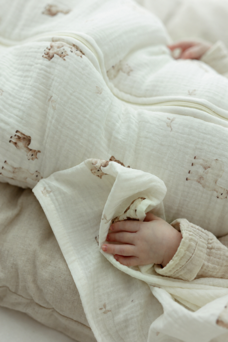 Bio Baumwolle Musselin Babyschlafsack 5 - 18 Monate 2.5 TOG - alpacas - MY MEMI 2
