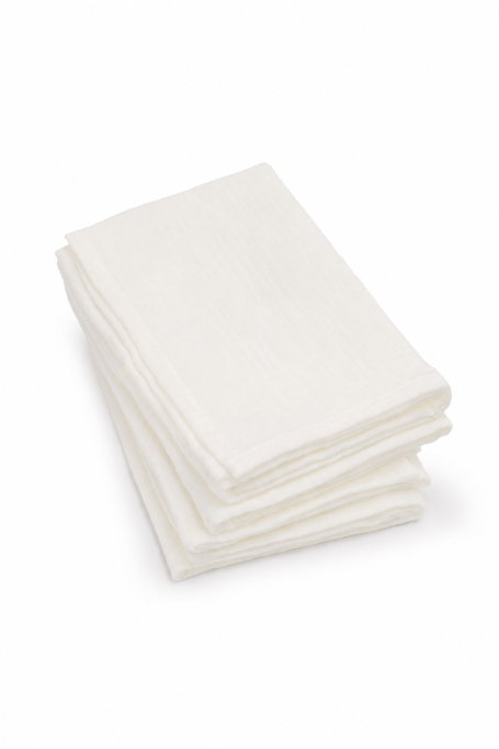 4-pack organic cotton muslin diapers 35x35 - cream - MY MEMI