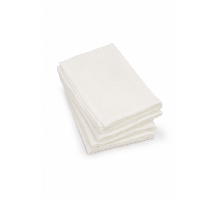 4-pack organic cotton muslin diapers 35x35 - cream - MY MEMI