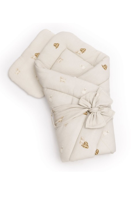 2in1 organic cotton muslin baby horn/bedding - cavapoo - MY MEMI