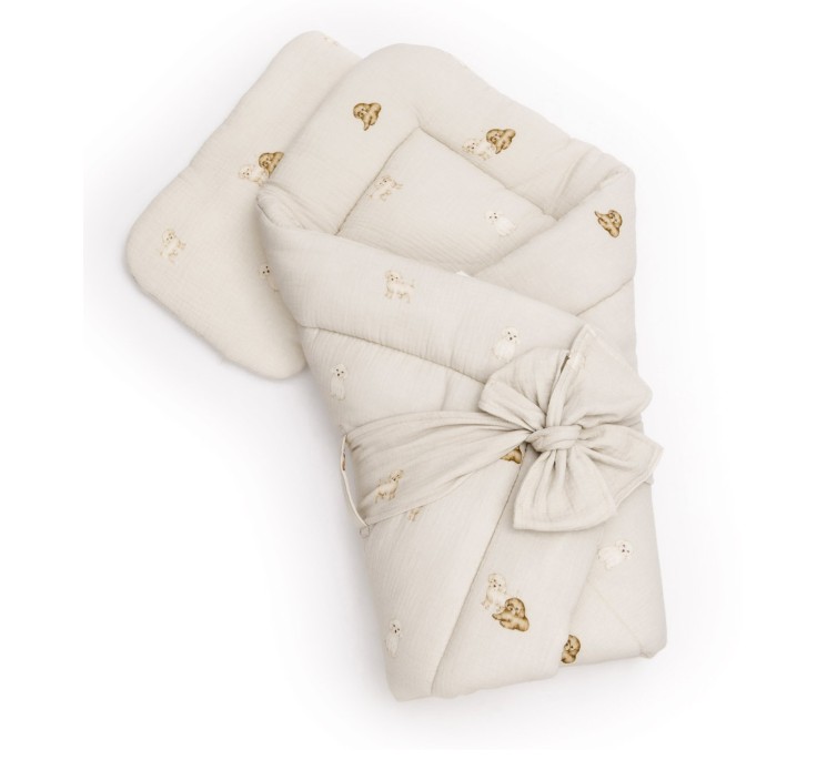 2in1 organic cotton muslin baby horn/bedding - cavapoo - MY MEMI