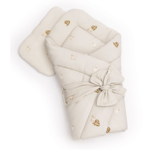 2in1 organic cotton muslin baby horn/bedding - cavapoo - MY MEMI