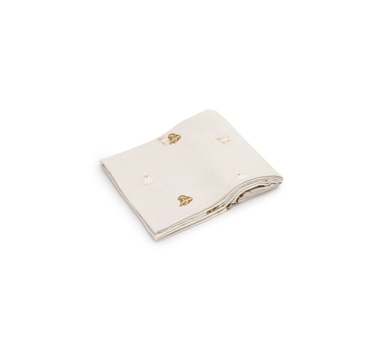 Organic cotton muslin swaddle 100x100 - cavapoo - MY MEMI