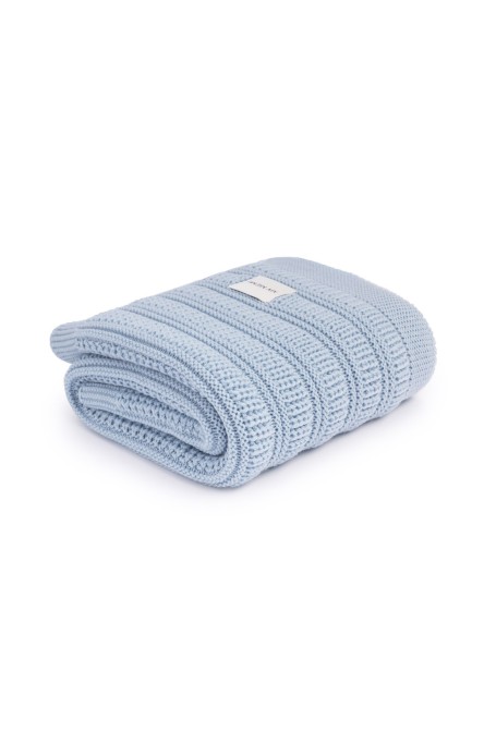 100% Natural Merino Wool Blanket Baby Blue Fjord - Premium Collection - MY MEMI