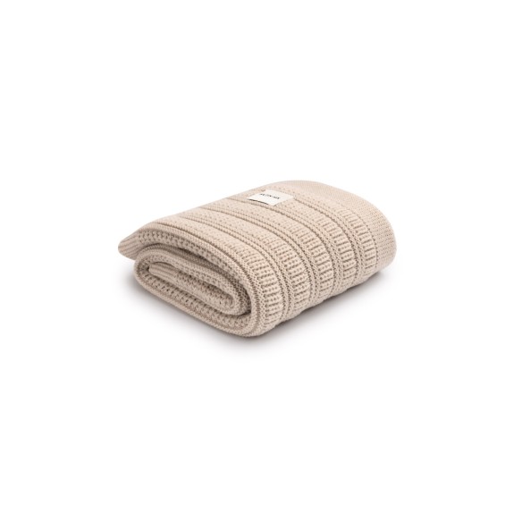 Koc ze 100% wełny merino warm beige Fjord - premium collection