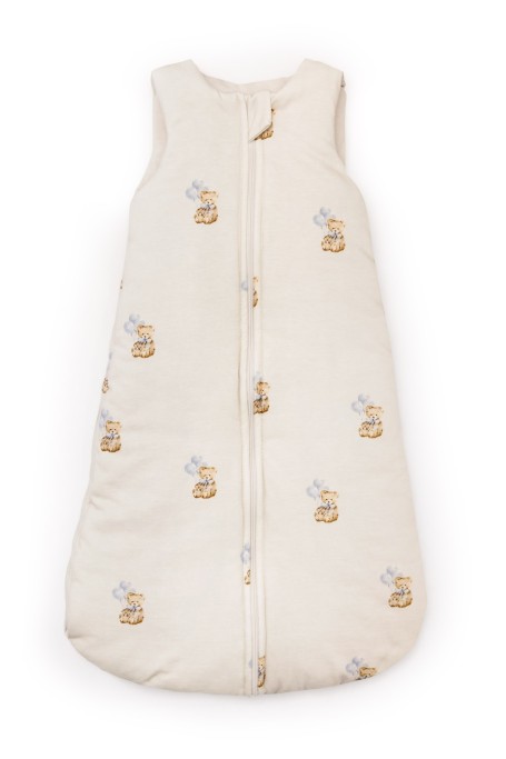 Organic cotton baby sleeping bag 0 - 5 months 2.5 TOG - teddy - MY MEMI