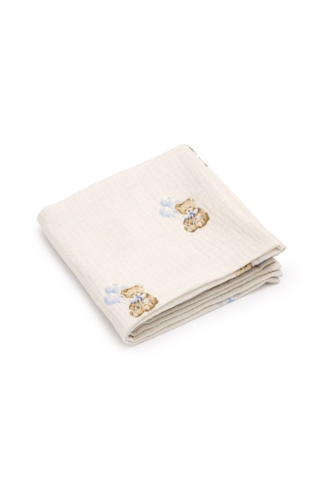 Organic cotton muslin diaper 60x65 - teddy - MY MEMI