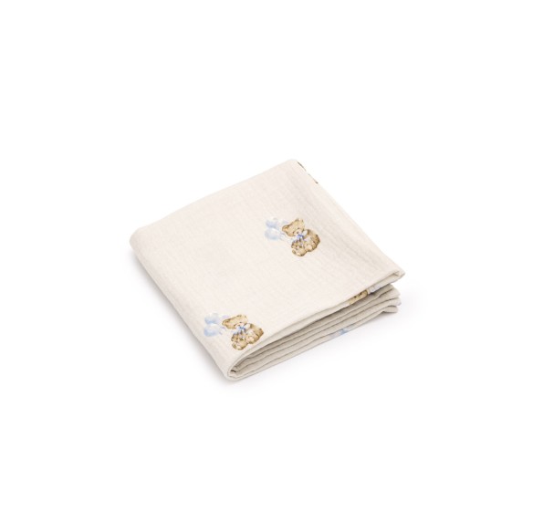 Organic cotton muslin diaper 60x65 - teddy - MY MEMI
