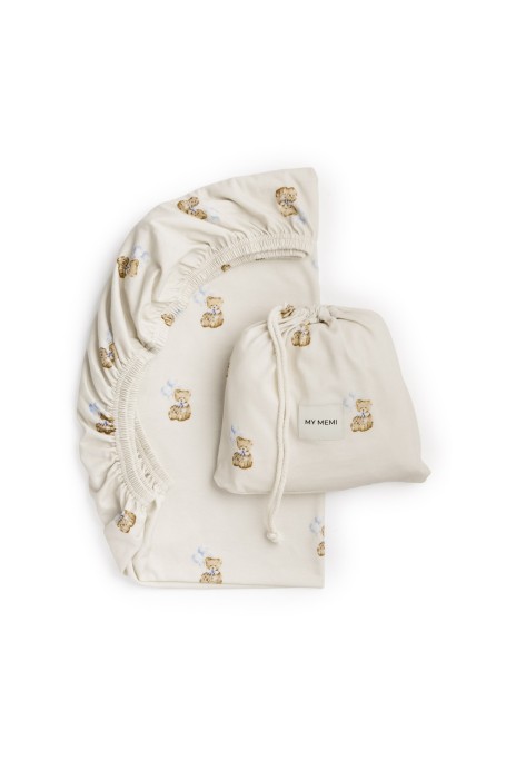 Organic cotton crib sheet 60x90 - teddy - MY MEMI
