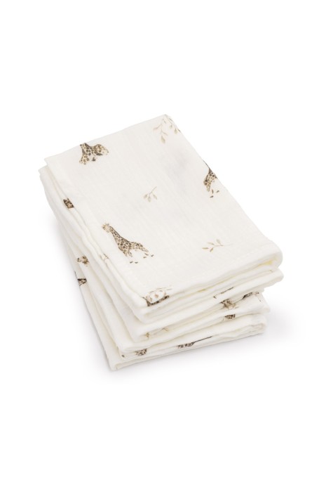 4-pack organic cotton muslin diapers 35x35 - giraffes - MY MEMI