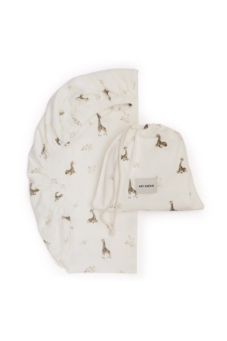 Organic cotton crib sheet 60x90 - giraffes - MY MEMI