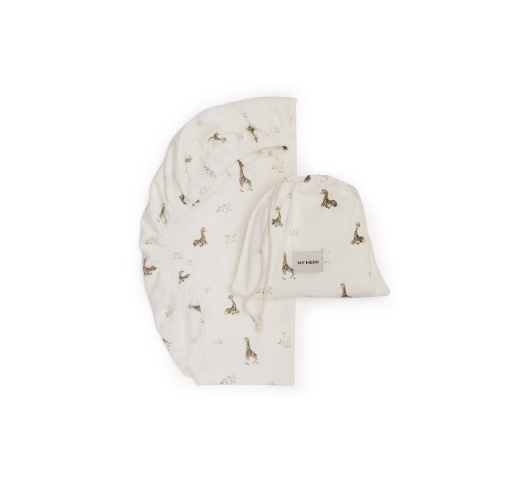 Organic cotton crib sheet 60x90 - giraffes - MY MEMI