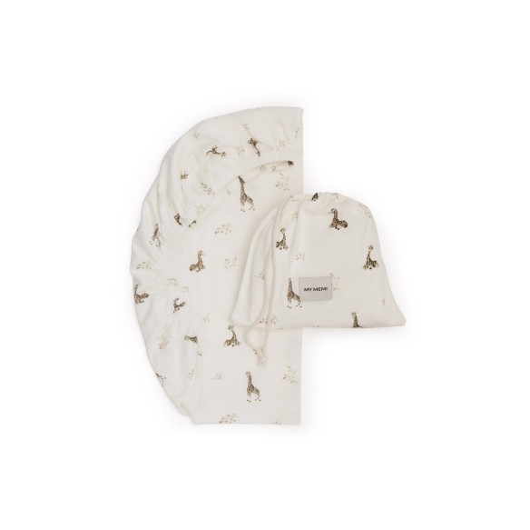 Organic cotton crib sheet 60x90 - giraffes - MY MEMI