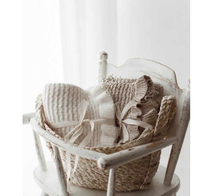 Bamboo blanket with a frill 85x105 cream MY MEMI