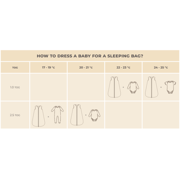 Organic cotton baby sleeping bag 0 - 5 months 2.5 TOG - teddy