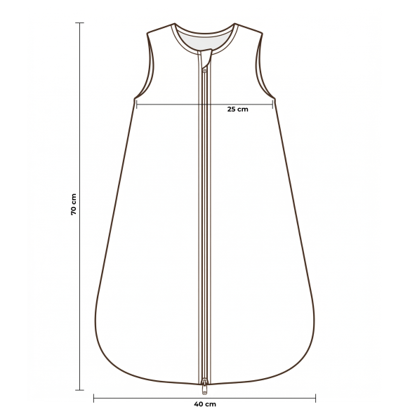 Organic cotton baby sleeping bag 0 - 5 months 2.5 TOG - teddy - MY MEMI