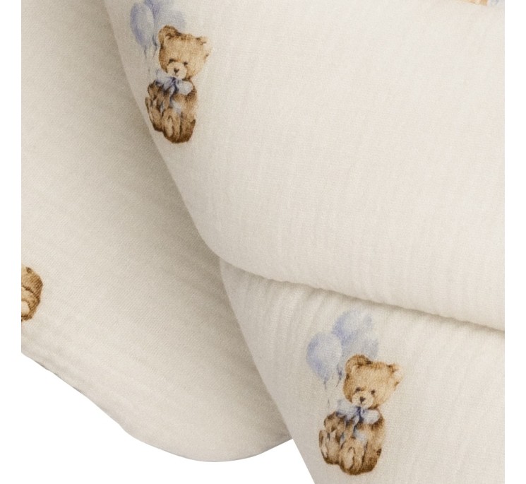 2w1 rożek/kołderka z organicznego muślinu - teddy