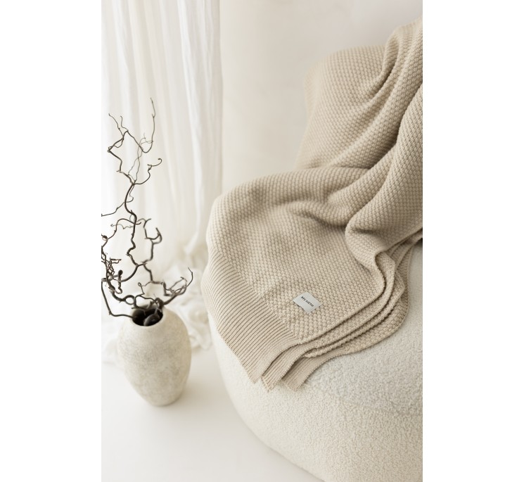 100% Natural Merino Wool Blanket Warm Beige Classic - Premium Collection - MY MEMI