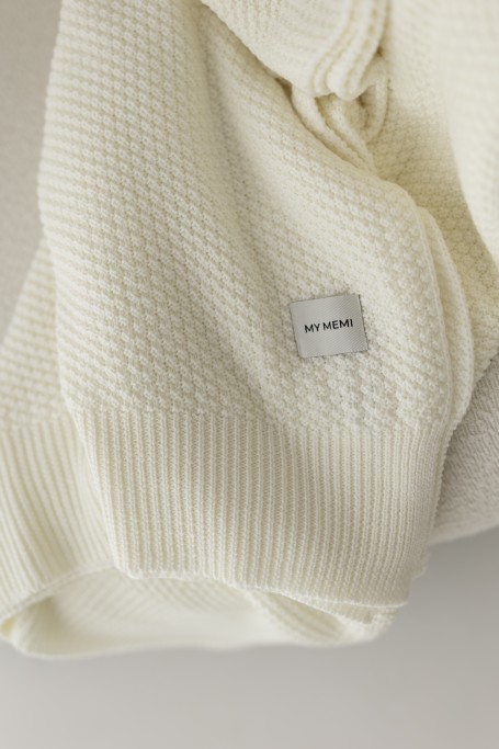 Koc ze 100% wełny merino cream Classic - premium collection - MY MEMI