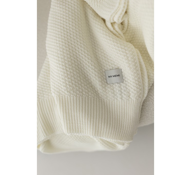 Koc ze 100% wełny merino cream Classic - premium collection