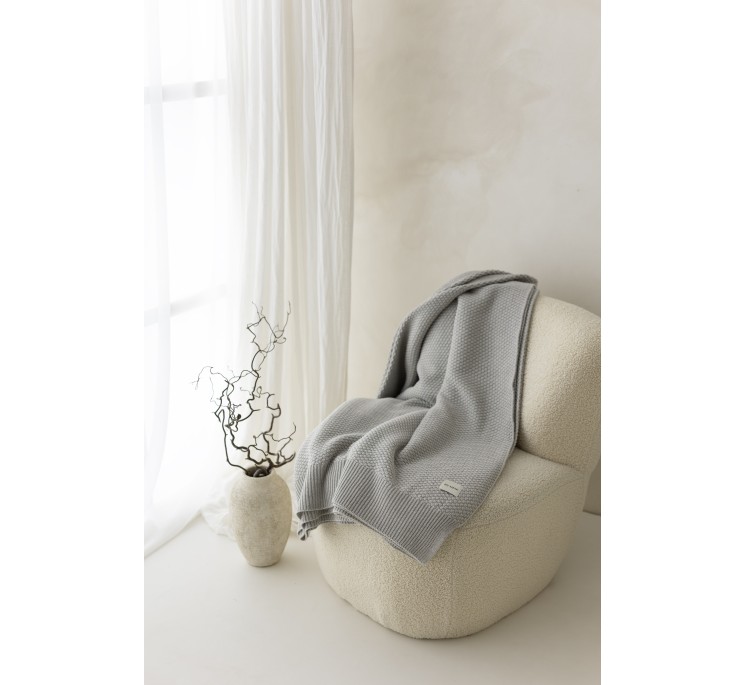 100% Natural Merino Wool Blanket Light Grey Classic - Premium Collection - MY MEMI