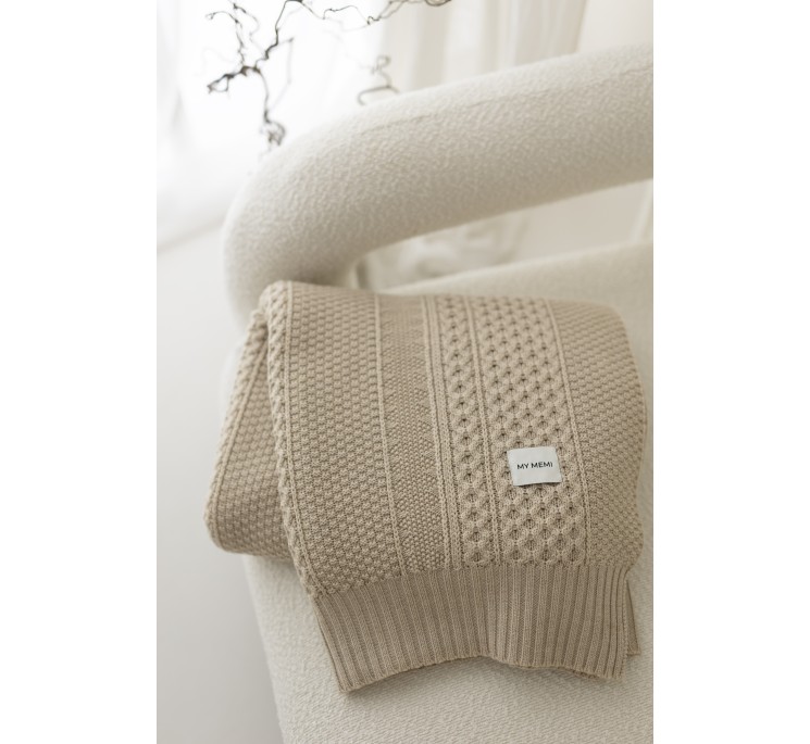 100% Natural Merino Wool Blanket Warm Beige Vero - Premium Collection - MY MEMI