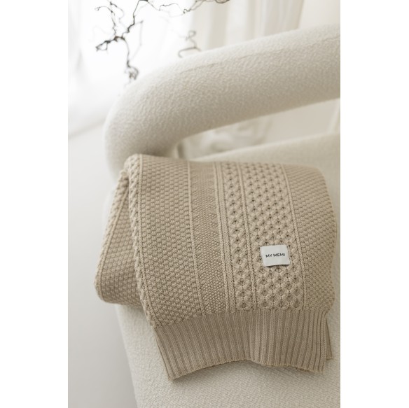Koc ze 100% wełny merino warm beige Vero - premium collection - MY MEMI