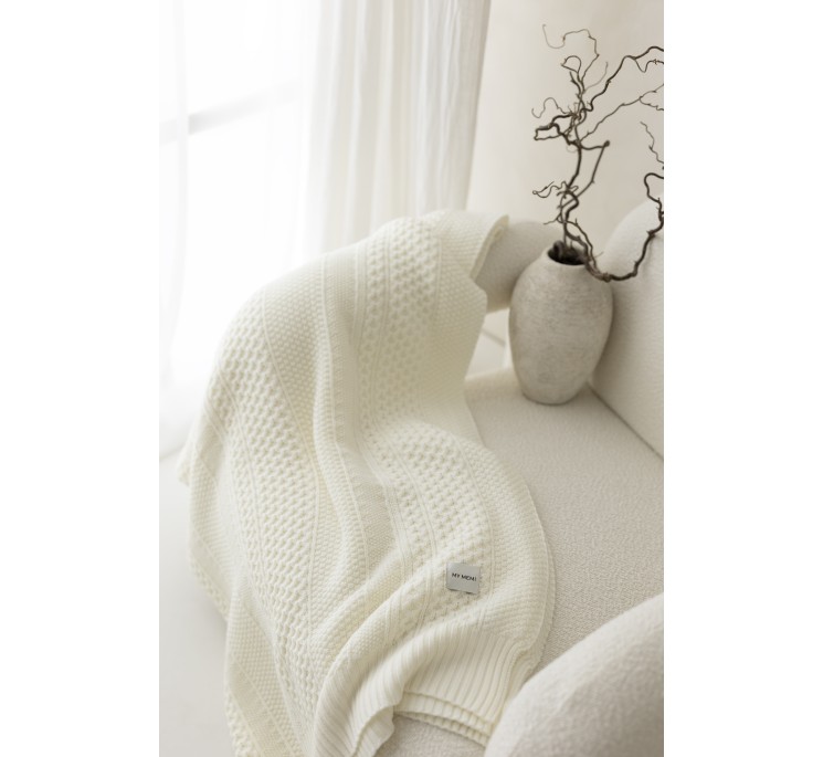 100% Natural Merino Wool Blanket Cream Vero - Premium Collection - MY MEMI