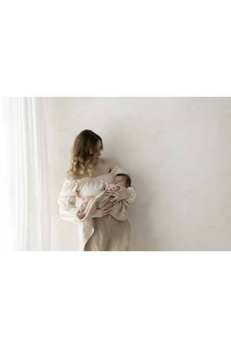 Koc ze 100% wełny merino warm beige Fjord - premium collection 2
