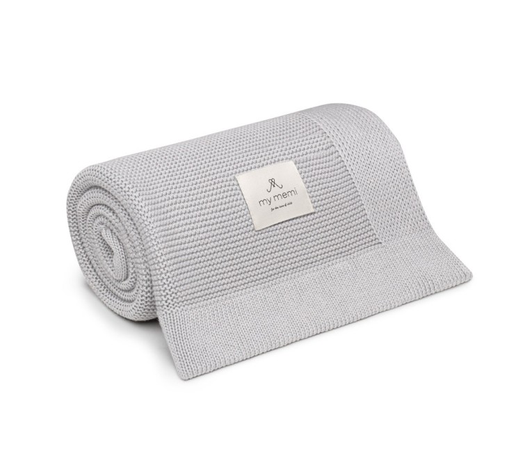 Bambusowy kocyk light grey 80x100 - classic