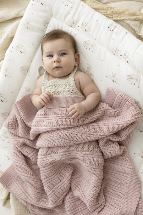 100% Natural Merino Wool Blanket Powder Pink Fjord - Premium Collection - MY MEMI 2