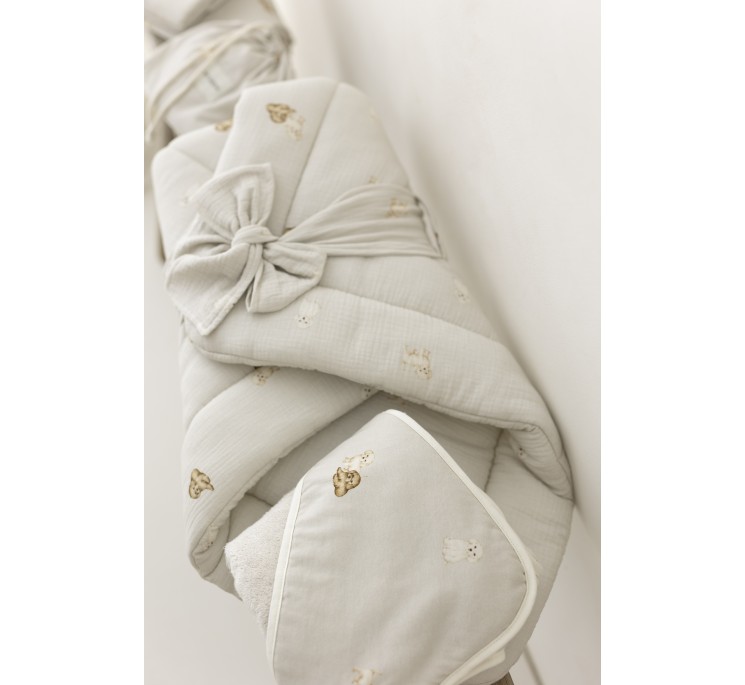 2in1 organic cotton muslin baby horn/bedding - cavapoo - MY MEMI