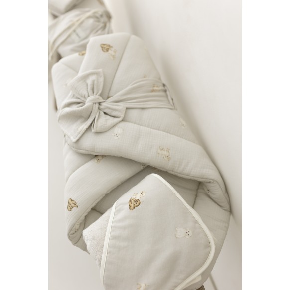 Organic cotton muslin swaddle 100x100 - cavapoo - MY MEMI