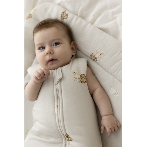 Organic cotton baby sleeping bag 0 - 5 months 2.5 TOG - cavapoo - MY MEMI