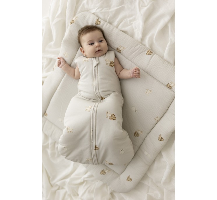 Organic cotton baby sleeping bag 0 - 5 months 2.5 TOG - cavapoo - MY MEMI
