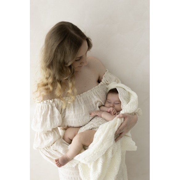 100% Natural Merino Wool Blanket Cream Pearl - Premium Collection - MY MEMI