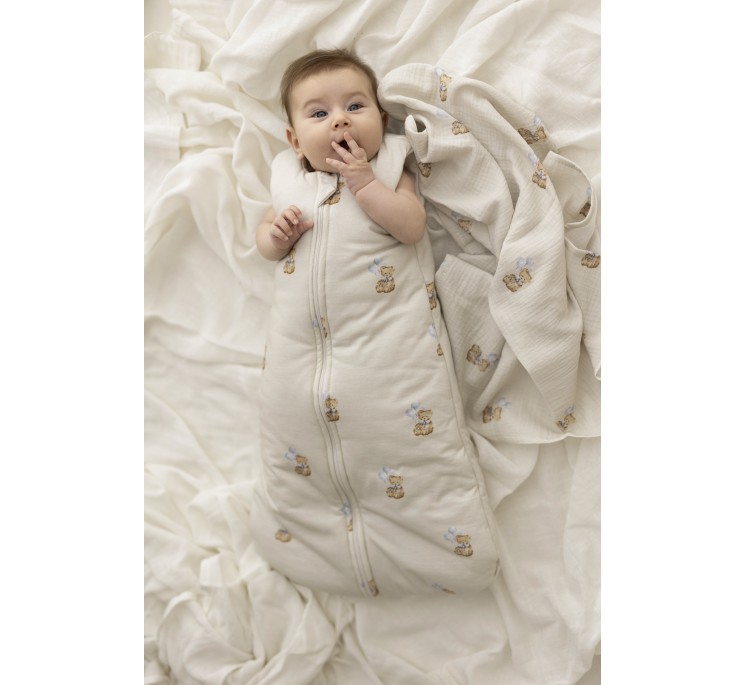 Organic cotton muslin diaper 60x65 - teddy - MY MEMI