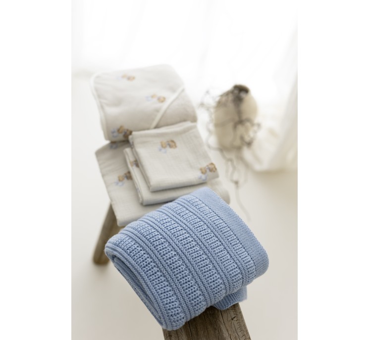 Organic cotton muslin swaddle 100x100 - teddy - MY MEMI