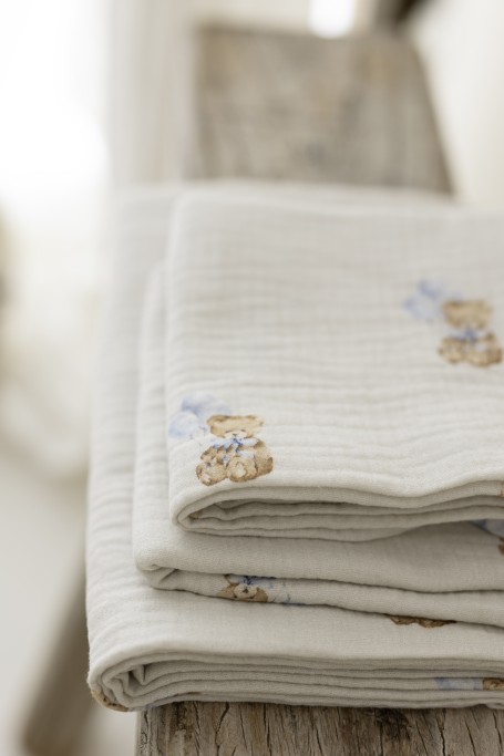 Organic cotton muslin swaddle 100x100 - teddy - MY MEMI 2