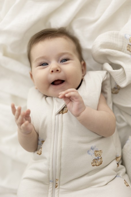 Organic cotton baby sleeping bag 5 - 18 months 2.5 TOG - teddy - MY MEMI 2