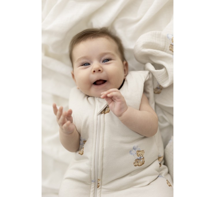 Śpiworek z bawełny organicznej 5 - 18 mies. 2.5 TOG - teddy - MY MEMI