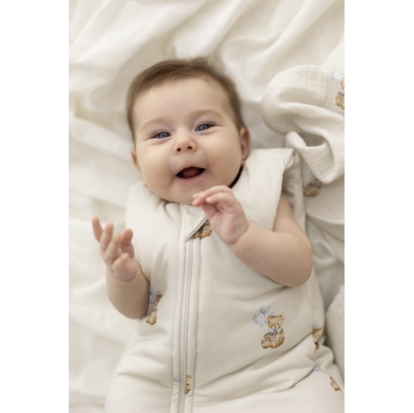 Organic cotton baby sleeping bag 5 - 18 months 2.5 TOG - teddy - MY MEMI