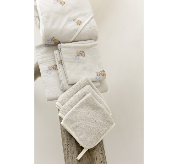 3-pak ręczniczków bambusowych do twarzy / odbijania / mycia light beige