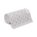 Ażurowy kocyk bambusowy 80x100 light grey
