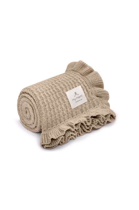 Kocyk bambusowy z falbanką 85x105 beige