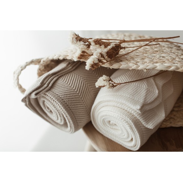 Bambusowy kocyk cream 80x100 – fir