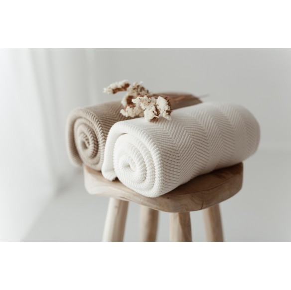 Bambusowy kocyk light beige 80x100 – fir