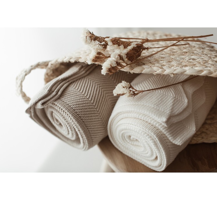 Bambusowy kocyk light beige 80x100 – fir
