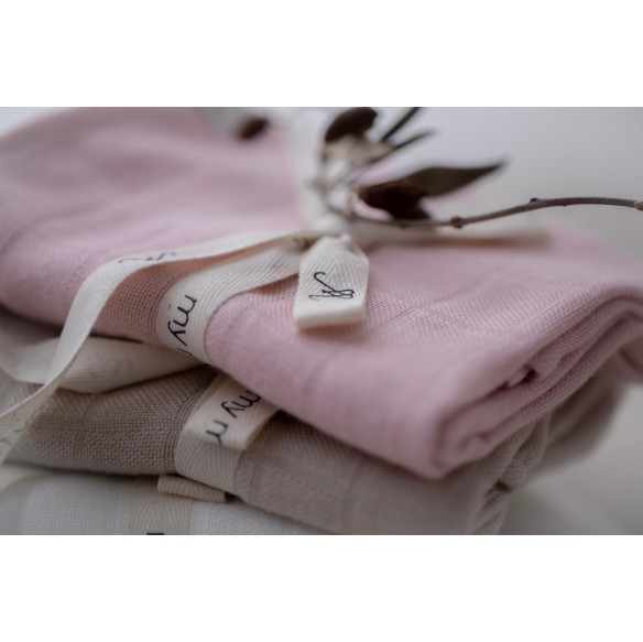 Bambusowa pieluszka muślinowa 65x65 powder pink