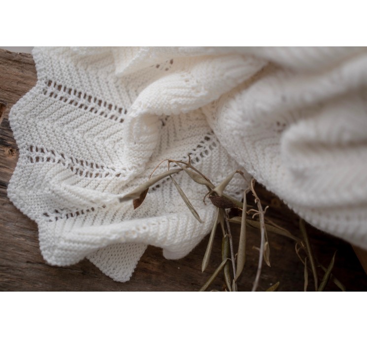 Bambusowy kocyk cream 80x100 - feather